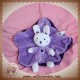 NICOTOY SOS DOUDOU LAPIN BLANC PLAT ROND VIOLET MAUVE COEUR 