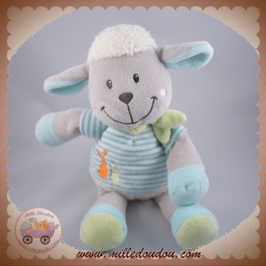 NICOTOY SOS DOUDOU MOUTON GRIS BLANC ET BLEU RAYE