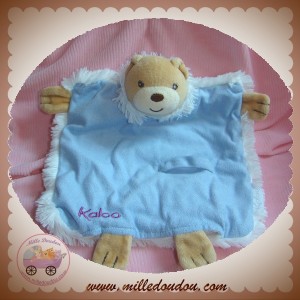 KALOO SOS DOUDOU OURS BLEU PLAT IGLOO PLUME BLANC