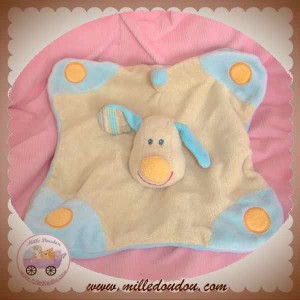 JOLLYMEX SOS DOUDOU PELUCHE CHIEN BO PLAT BEIGE BLEU