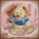 NICOTOY DOUDOU SOS CHIEN BEIGE PULL RAYE BLEU TOTAL