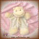 PSLD SOS DOUDOU HIPPOPOTAME PLAT RAYE BLANC BEIGE CREDIT AGRICOLE