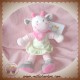 NICOTOY SOS DOUDOU VACHE GIRAFE ECRU VERT ROBE ROSE 22CM