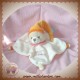 DOUDOU ET COMPAGNIE SOS OURS BEIGE PLAT ECRU ORANGE