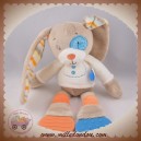 TEX SOS DOUDOU LAPIN GARCON EVEIL DENTITION ECRU GRIS