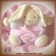 KALOO SOS DOUDOU LAPIN CREME BOULE ROSE PLUME 