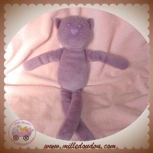 BOUT'CHOU MONOPRIX SOS DOUDOU CHAT OURS VIOLET PRUNE VELOURS