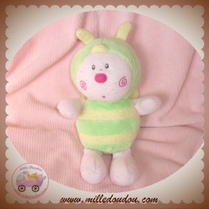 LUMINOU SOS DOUDOU PAPILLON VERT ROSE 16 CM