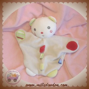 SUCRE D'ORGE SOS DOUDOU OURS BLANC PLAT TAUPE VERT ROUGE