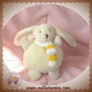 BABYNAT BABY NAT DOUDOU LAPIN ECRU BOULE JAUNE