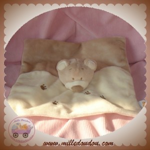 DOU KIDOU SOS DOUDOU OURS BEIGE PLAT ECRU EMPREINTES