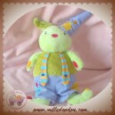 VERTBAUDET SOS DOUDOU LAPIN VERT CLOWN PANTALON VIOLET