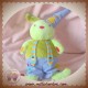 VERTBAUDET SOS DOUDOU LAPIN VERT CLOWN PANTALON VIOLET