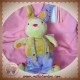 VERTBAUDET SOS DOUDOU LAPIN VERT CLOWN PANTALON VIOLET