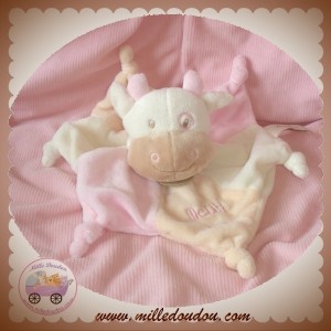 BABYNAT BABY NAT SOS DOUDOU VACHE ECRU ROSE PLAT NEUF