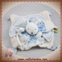 DOUDOU ET COMPAGNIE SOS LAPIN PLAT BLANC BLEU FLEUR TATOO