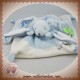 DOUDOU ET COMPAGNIE SOS LAPIN PLAT BLANC BLEU FLEUR TATOO