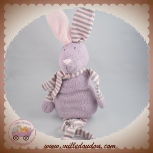 BOUT'CHOU MONOPRIX SOS DOUDOU LAPIN VIOLET RAYE ROSE