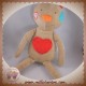 EBULOBO SOS DOUDOU CHAT OURS MARRON COEUR ROUGE