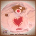 ESPRIT SOS DOUDOU OURS MARRON PLAT ROSE COEUR