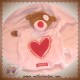 ESPRIT SOS DOUDOU OURS MARRON PLAT ROSE COEUR