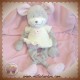 NICOTOY SOS DOUDOU SOURIS GRISE ECRU ROSE FLEUR 