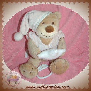 BOUT'CHOU SOS DOUDOU OURS BEIGE HAUT ROSE ETOILE MUSICAL