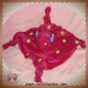 CARRE BLANC SOS DOUDOU OISEAU CARRE PLAT ROSE FUSHIA POIS