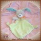 TEX SOS DOUDOU LAPIN PLAT VERT MOUCHOIR  