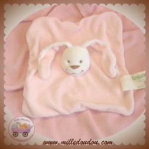 KIMBALOO DOUDOU LAPIN PLAT BLANC ROSE SOURIRE SOS