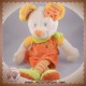 MOTS D'ENFANTS SOS DOUDOU SOURIS ORANGE JAUNE ROBE