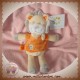 NICOTOY SOS DOUDOU LION ECRU JAUNE T-SHIRT ORANGE 