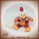 DOUDOU ET COMPAGNIE POULE POUPILOU BLANCHE ORANGE MOUCHOIR