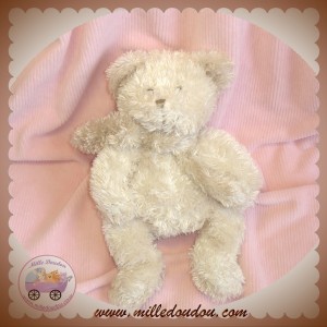 NOU MI DIMA SOS DOUDOU OURS ECRU BOUCLETTE TAUPE GRIS