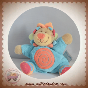 NATTOU SOS DOUDOU LION OASIS QUASI PLAT ORANGE BLEU 