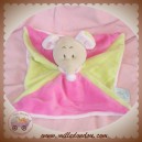 KING BEAR DOUDOU SOURIS BEIGE PLAT ROSE VERT SOS