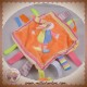 TIAMO TI AMO SOS DOUDOU LAPIN PLAT CARRE ORANGE ETIQUETTES