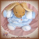 KALOO DOUDOU LAPIN BEIGE CORPS BOULE BLANC BLEU GILET SOS