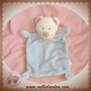 VETIR SOS DOUDOU OURS BLANC PLAT BLEU RAYE BEIGE CALIN