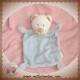 VETIR SOS DOUDOU OURS BLANC PLAT BLEU RAYE BEIGE CALIN