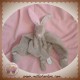 DIMPEL SOS DOUDOU LAPIN PLAT GRIS TAUPE ROSE LILOU DIMA