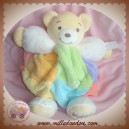 KALOO SOS DOUDOU OURS BLANC PLUME MULTICOLORE ORANGE JAUNE VERT 9