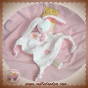 BABYNAT BABY NAT SOS DOUDOU LAPIN PLAT LOSANGE BLANC COEUR