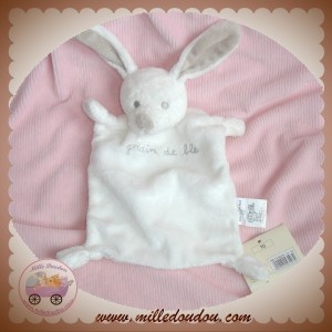 GRAIN DE BLE SOS DOUDOU LAPIN GRIS PLAT BLANC