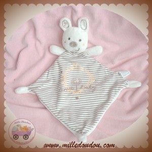 VETIR SOS DOUDOU LAPIN BLANC RAYE BEIGE PLAT CANARI