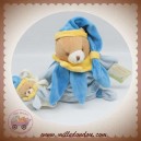 DOUDOU ET COMPAGNIE SOS OURS MARIONNETTE BLEU FLEUR