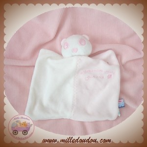 SUCRE D'ORGE DOUDOU OURS PANDA PLAT BLANC ROSE