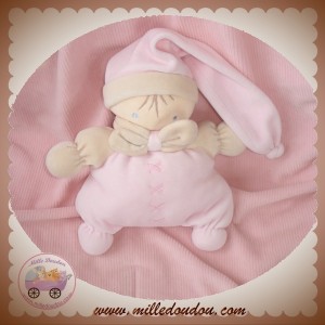 NOUNOURS SOS DOUDOU PELUCHE POUPEE HOCHET ROSE BEIGE  