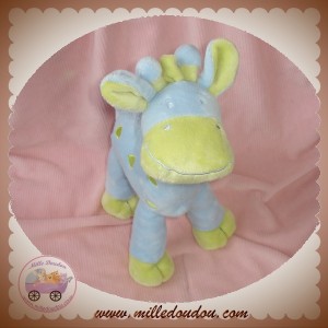 MOTS D'ENFANTS DOUDOU GIRAFE BLEU VERTE