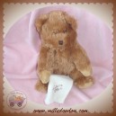 HISTOIRE D'OURS DOUDOU OURS MARRON POIL MOUCHOIR ECRU